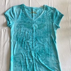 Womens t-shirt teal cotton szM